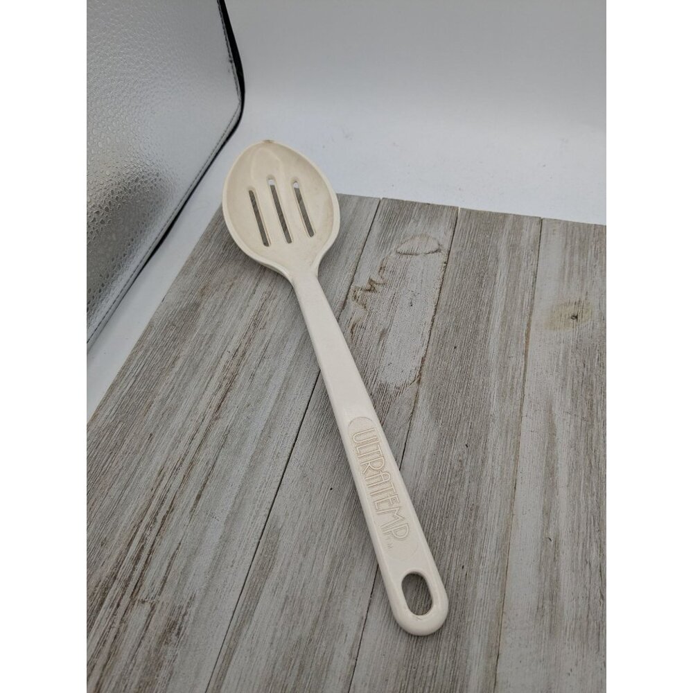 Vintage Ultratemp Slotted Serving Spoon Almond Robinson
